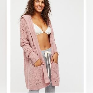 Free people lemon drop sweater in rose 87% alpaca